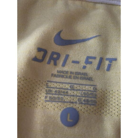 Men's Nike Dri-Fit Fitted Shirt Men’s Large Yellow /White Top Breathable tee - Picture 5 of 16